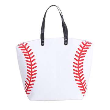 E-FirstFeeling Large Baseball Tote Bag Sports Prints Tote Handbag Beach Bag Travel Bag for Women (Ba...