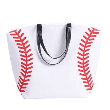 E-FirstFeeling Large Baseball Tote Bag Sports Prints Tote Handbag Beach Bag Travel Bag for Women (Baseball)
