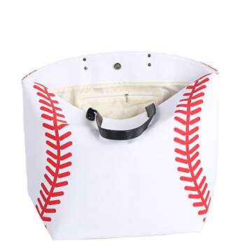 E-FirstFeeling Large Baseball Tote Bag Sports Prints Tote Handbag Beach Bag Travel Bag for Women (Baseball)