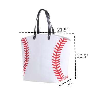 E-FirstFeeling Large Baseball Tote Bag Sports Prints Tote Handbag Beach Bag Travel Bag for Women (Baseball)