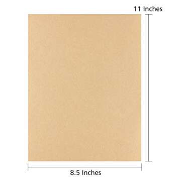 Kraft Paper - 50 Sheets 120 GSM Letter Sized Brown Stationery Paper for Arts, Crafts, and Office Use