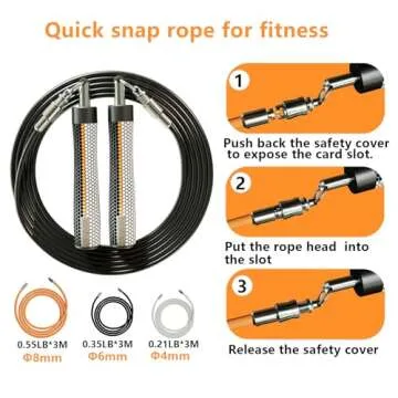 Mogold Weighted Jump Ropes for man&women fast clip interchangeable 1/4LB 1/2LB 1LB heavy jump ropes , Ball Bearing Design – Weighted, Length Adjustable,Ergonomics Grip for fitness weight loss & More