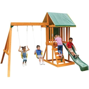 KidKraft Appleton Wooden Swing Set for Kids