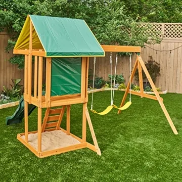 KidKraft Appleton Wooden Swing Set for Kids