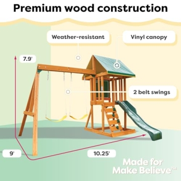 KidKraft Appleton Wooden Swing Set for Kids