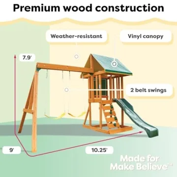 KidKraft Appleton Wooden Swing Set for Kids