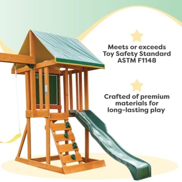 KidKraft Appleton Wooden Swing Set for Kids