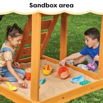 KidKraft Appleton Wooden Swing Set for Kids