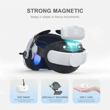 BOBOVR M3 Pro Battery Pack Head Strap Accessories, Compatible with Meta Quest 3/Quest 3S,Reduce Facial Stress,Magnetic Battery Swap Design
