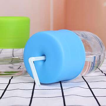 maxin Silicone Sippy Lids Pack of 5, Silicone Spout Makes Cup into Spill-Proof Sippy Cup for Babies and Toddlers