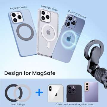 PGU for Magsafe Car Mount [Strongest Magnets] Magnetic Phone Holder for Car [Hands Free] Air Vent Ca...