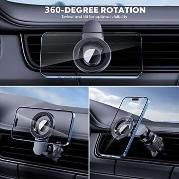 PGU for Magsafe Car Mount [Strongest Magnets] Magnetic Phone Holder for Car [Hands Free] Air Vent Car Cell Phone Holder Mount Car Accessories for iPhone 14 13 12 Pro Max Plus Mini MagSafe Case