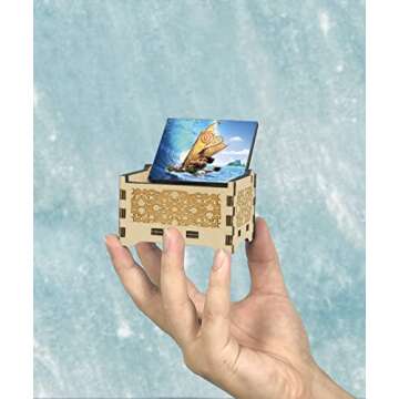 Sooharic Moana Music Box, Antique Carved Wind Up Music Box Gifts for Kids (Moana)