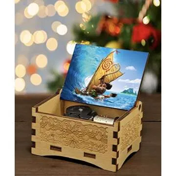 Sooharic Moana Music Box, Antique Carved Wind Up Music Box Gifts for Kids (Moana)