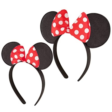 ABG Accessories COSTUME HEADWEAR Minnie Mouse Headband Set, 2 Piece Mommy and Me Polka Dot Bow Headb...