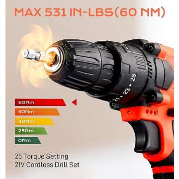 Affordable 108 Pcs Cordless Drill Set for Home Repairs