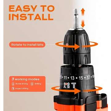 Affordable 108 Pcs Cordless Drill Set for Home Repairs