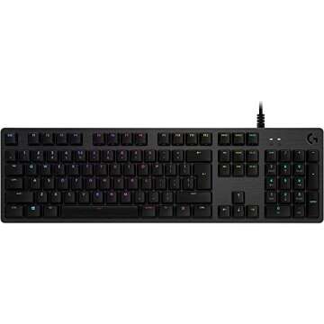 Logitech G512 Lightsync RGB Mechanical Gaming Keyboard, Carbon English Layout GX Blue Switch, Brushe...