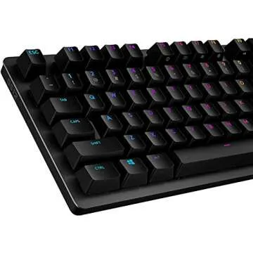 Logitech G512 Lightsync RGB Mechanical Gaming Keyboard, Carbon English Layout GX Blue Switch, Brushed Aluminum Case, USB Pass Through, 920-008936 (Renewed)