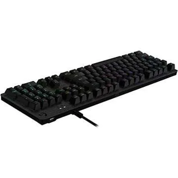 Logitech G512 Lightsync RGB Mechanical Gaming Keyboard, Carbon English Layout GX Blue Switch, Brushed Aluminum Case, USB Pass Through, 920-008936 (Renewed)