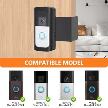 Anti-Theft Ring/Camera Video Doorbell Mount - Easy No-Drill Installation