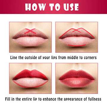 Matte Lip Liner Pencil Set - 12 Assorted Colors Natural Lip Makeup Soft Pencils Waterproof and Long Lasting Velvet Lip Liners (red, pink, rose, plum, peach, cherry, dark brown etc)