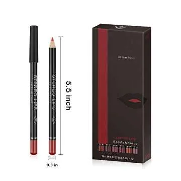 Matte Lip Liner Set with 12 Vivid Colors for All Occasions