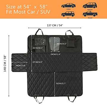Hanjo Pets Car Dog Cover Back Seat - Car Hammock for Dogs Waterproof - Dog Car Seat Cover for Backse...