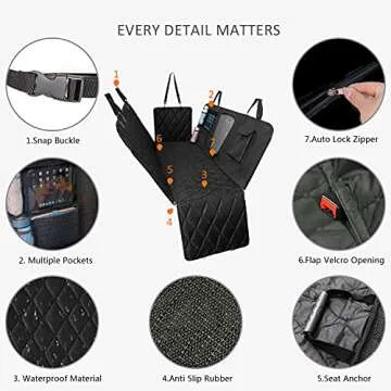 Hanjo Pets Waterproof Car Dog Cover - Hammock Design