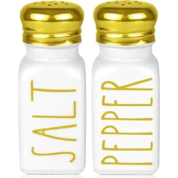 Luxury Gold Salt and Pepper Shakers Set by Brighter Barns - Modern Farmhouse Decor for Restaurant, W...