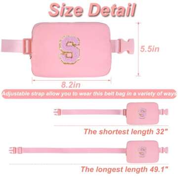 Uygafly 10th 20th 30th 40th 50th 60th 70th Birthday Gifts for Mom Daughter Friends Sister Girlfriend Her,Belt Bag for Women Girls Teens Trendy Waist Packs Fanny Pack Crossbody Bags | Peach,S
