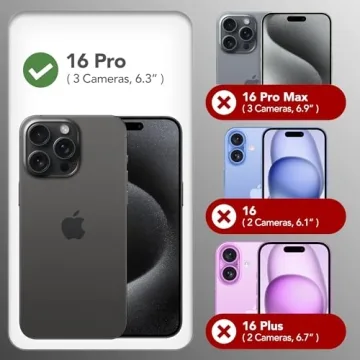 GONEZ iPhone 16 Pro Case with Screen & Camera Protectors