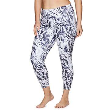 RBX Active Women's Plus Size Fashion Yoga High Waist Super Soft Tie Dye Ankle 7/