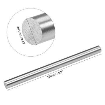 uxcell Round Steel Rod, 11mm HSS Lathe Bar Stock Tool 150mm Long, for Shaft Gear Drill Lathes Boring...