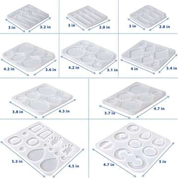 10pcs Resin Earring Mold,Silicone Resin Jewelry Molds Set for Epoxy Resin Dangle Pendant Molds for Women