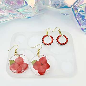 10pcs Resin Earring Mold,Silicone Resin Jewelry Molds Set for Epoxy Resin Dangle Pendant Molds for Women