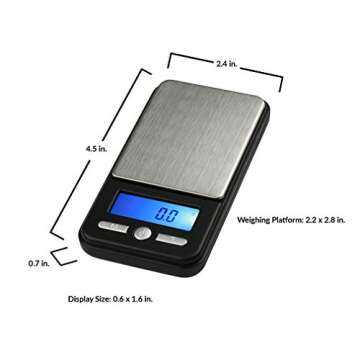 American Weigh Scales Series Digital Pocket Weight Scale, Stainless SteelAC-650-BLK650G X 0.1G(Black...