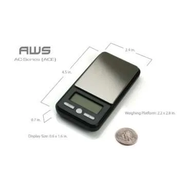 American Weigh Scales Series Digital Pocket Weight Scale, Stainless SteelAC-650-BLK650G X 0.1G(Black)