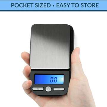 American Weigh Scales Series Digital Pocket Weight Scale, Stainless SteelAC-650-BLK650G X 0.1G(Black)
