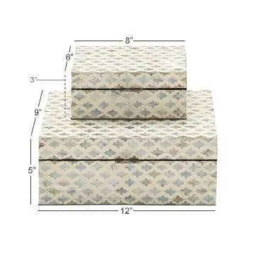 Deco 79 Mother of Pearl Decorative Storage Box Set