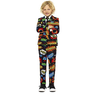 Opposuits Boys Badaboom Comic Book Suit - Party Outfit - Including Blazer, Pants and Tie - Multicolo...