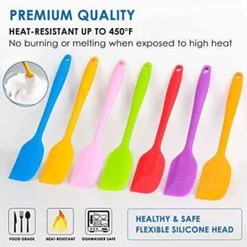 Vibrant 8.2 Inch Silicone Spatulas for Kitchen Use