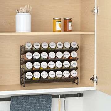 SpaceAid Spice Rack Organizer with 28 Spice Jars, 386 Spice Labels, Chalk Marker and Funnel Set for ...