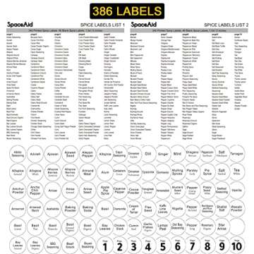 SpaceAid Spice Rack Organizer with 28 Spice Jars, 386 Spice Labels, Chalk Marker and Funnel Set for Cabinet, Countertop, Pantry, Cupboard or Door & Wall Mount - 28 Jars, 13.4" W × 10.8" H, White