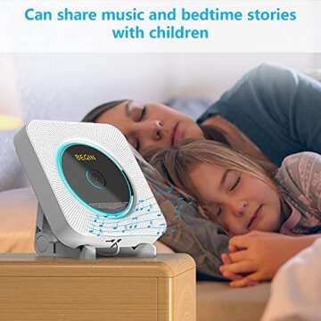 AONCO Wall-Mounted Portable CD Player with Bluetooth