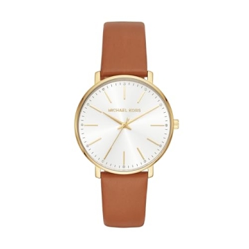 Michael Kors Pyper Gold-Tone Leather Wristwatch - Fashionable Elegance