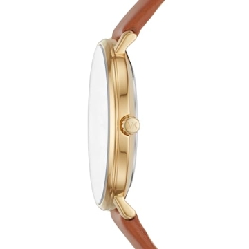 Michael Kors Pyper Three-Hand Gold-Tone Leather Women's Watch