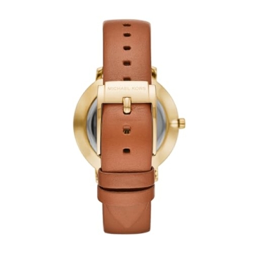 Michael Kors Pyper Three-Hand Gold-Tone Leather Women's Watch
