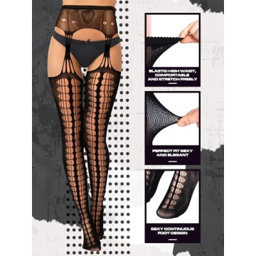 Stylish Jadive Fishnet Thigh High Stockings for Plus Sizes