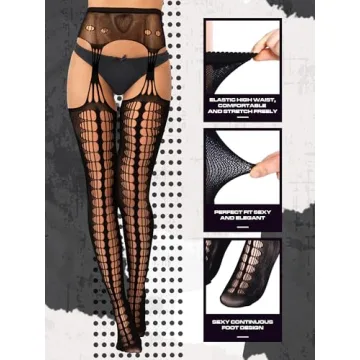 Stylish Jadive Fishnet Thigh High Stockings for Plus Sizes